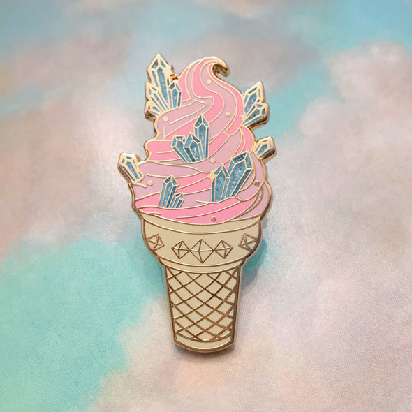 Crystals "Cosmic Crystal Dairy Free" Ice Cream Enamel Pin