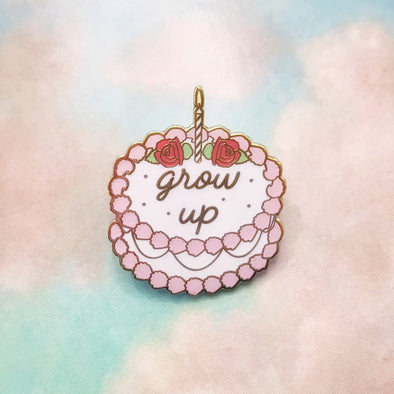 Grow Up Birthday Cake Enamel Pin