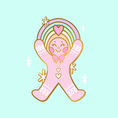 Gingerbread Folk Enamel Pin