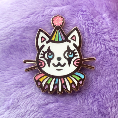 Clown Cat Enamel Pin