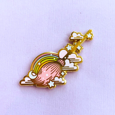 Magickal Broom Enamel Pin