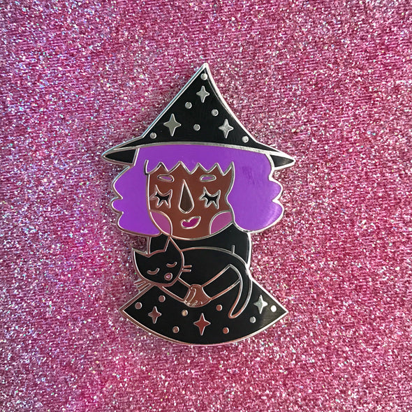Little Witch Enamel Pin - Purple