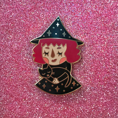 Little Witch Enamel Pin - Red