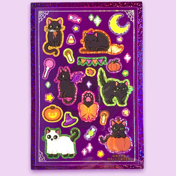 Halloween Cats Sticker Sheet